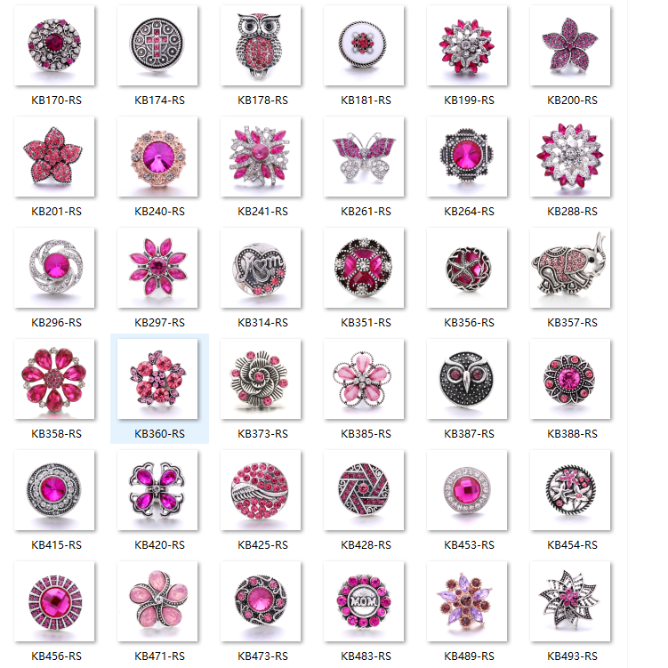 18mm Pink Rhinestone Snap Charm | Interchangeable Crystal Jewelry Charm