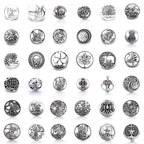 18mm Alloy Engraved Snap Charms Animal Floral and Sentimental Motifs