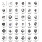 18mm Alloy Engraved Snap Charms Animal Floral and Sentimental Motifs