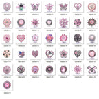 Pink Rhinestone 18mm Snap Charms | Sparkling Interchangeable Jewelry