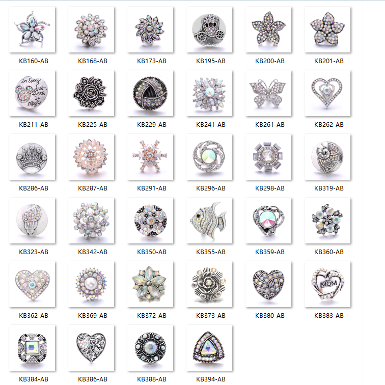 18mm Interchangeable Snap Button Charms, Sparkling Rhinestone Inlaid DIY Accessories
