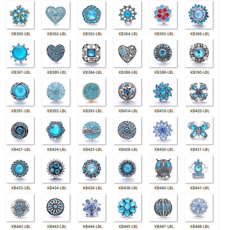 18mm Sea Breeze Blue Snap Charm | Interchangeable Jewelry Charm
