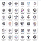 Shiny Rhinestone Inlaid 18mm Snap Button Charm Zinc Alloy Charms