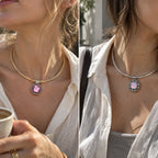 Classic Round 18mm Snap Button Necklace | Interchangeable DIY Charm Chain