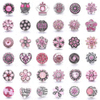 Vintage Pink Rhinestone 18mm Snap Charm | Retro Interchangeable Jewelry Charm