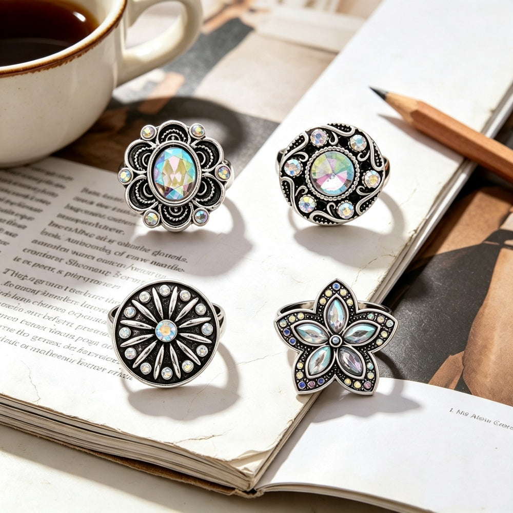 Shiny Rhinestone Inlaid 18mm Snap Button Charm Zinc Alloy Charms