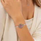 Vintage Pink Rhinestone 18mm Snap Charm | Retro Interchangeable Jewelry Charm