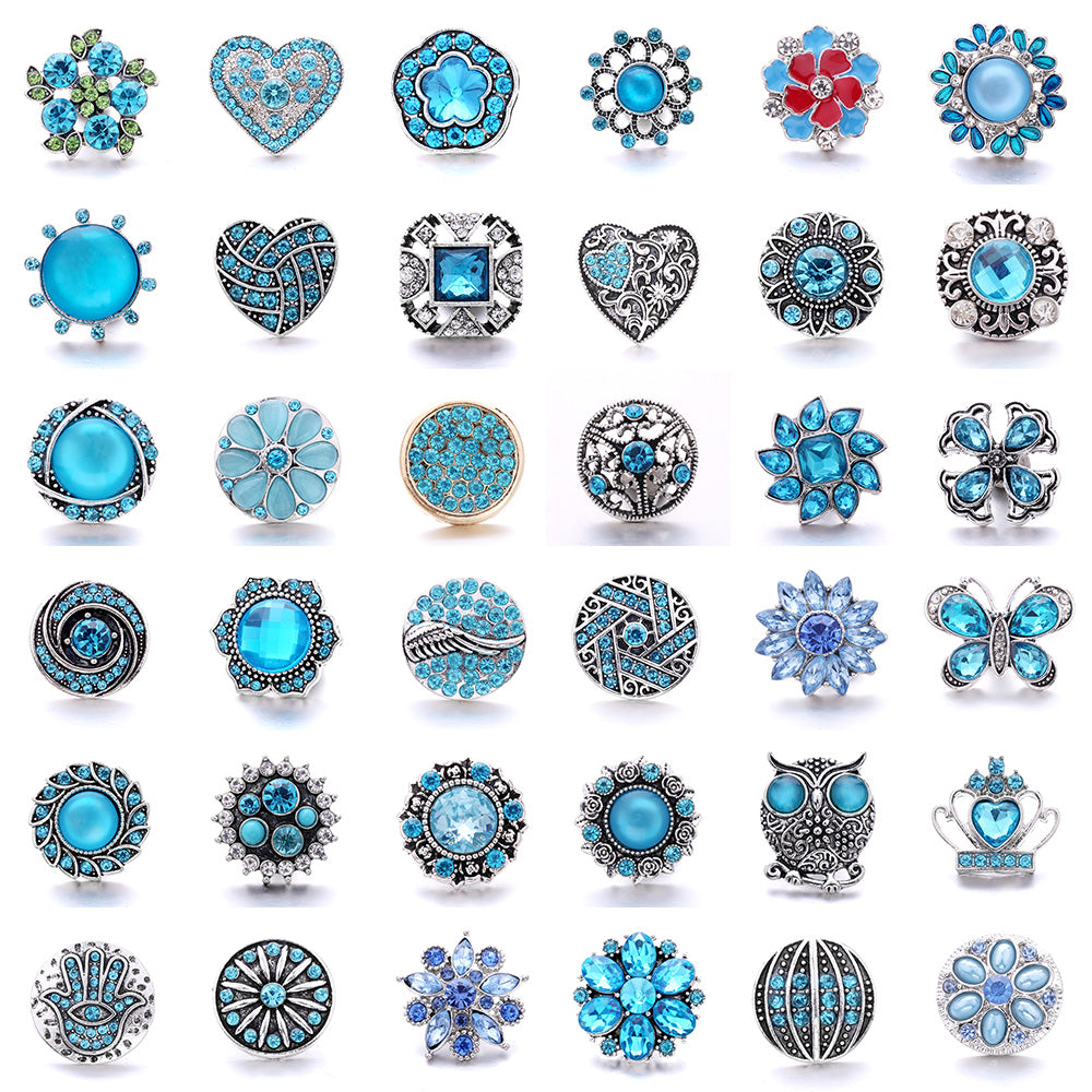 18mm Sea Breeze Blue Snap Charm | Interchangeable Jewelry Charm