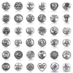 Vintage Antique Silver Snap Charms 18mm Multi‑Design Interchangeable Snap Buttons