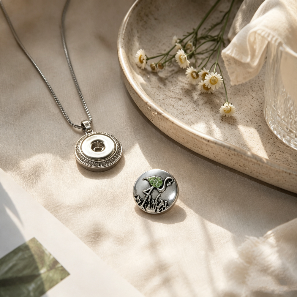 18mm Forest Green Snap Charm | Interchangeable Jewelry Charm