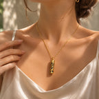 Gold Aromatherapy Necklace | Refillable Perfume Diffuser Pendant in 316L Stainless Steel