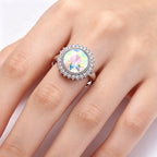 18mm Snap Button Interchangeable Charms Shifting Color Shiny Rhinestone Zinc Alloy Charms