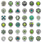 18mm Forest Green Rhinestone Snap  Charm | Interchangeable Jewelry Charm