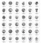 Vintage Antique Silver Snap Charms 18mm Multi‑Design Interchangeable Snap Buttons