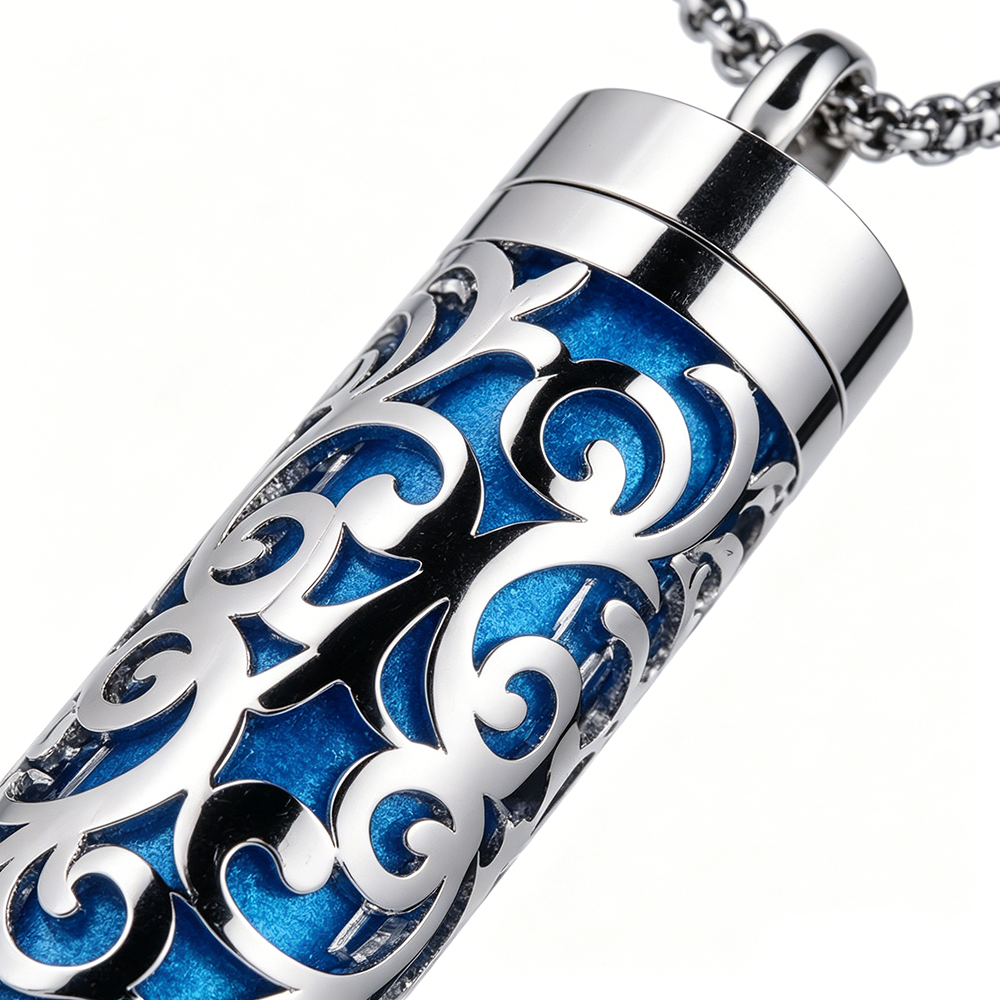 Perfume Diffuser Necklace | 316L Stainless Steel Aromatherapy Pendant with Refillable Scent Pad