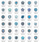 18mm Blue Rhinestone Interchangeable Snap Charm | Snap Jewelry