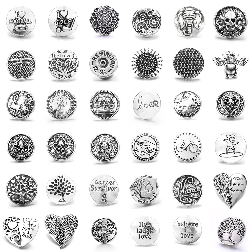 18mm Vintage Silver Story Charms | Interchangeable Jewelry Collection