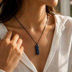 Black Aromatherapy Necklace | Refillable Perfume Diffuser Pendant in 316L Stainless Steel