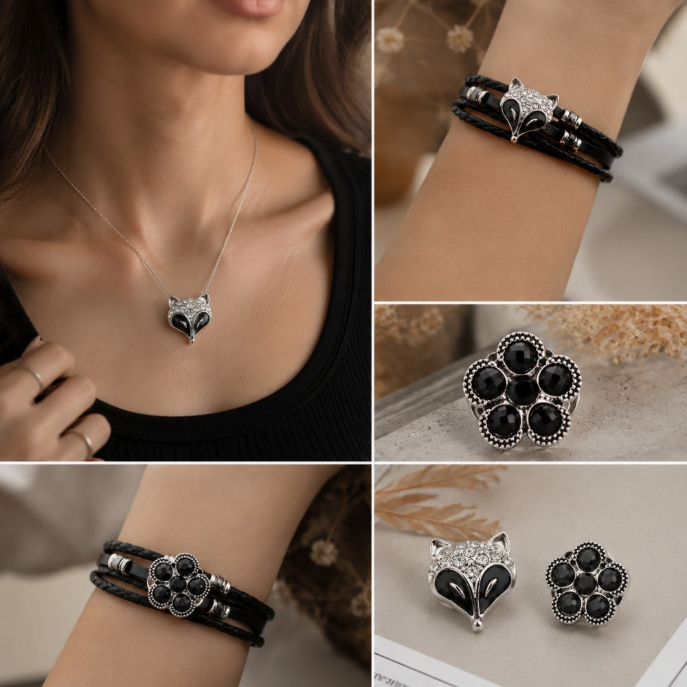 Black Rhinestone Snap Charms for DIY Jewelry