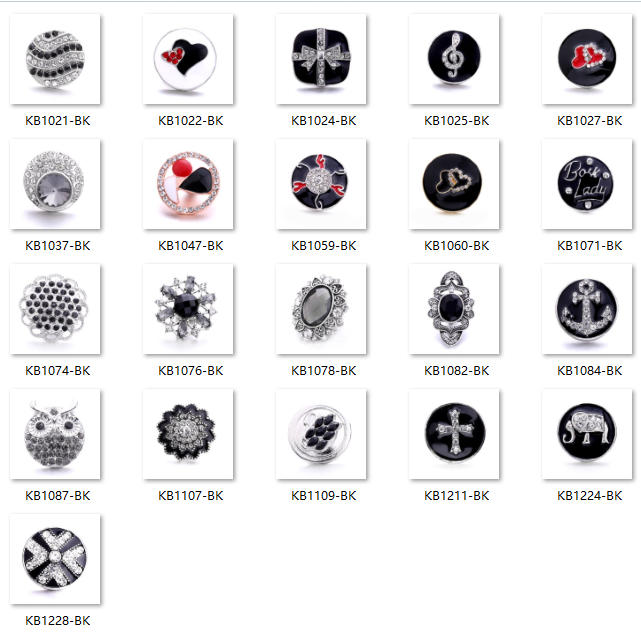 18mm Black Rhinestone Snap Charm | Interchangeable Charm for Bracelet & Necklace