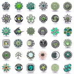 18mm Emerald Green Rhinestone Snap Button Charm | Interchangeable Charm for Bracelet & Necklace