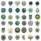 18mm Botanical Green Snap Charm | Interchangeable Jewelry Charm