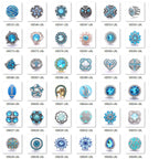 18mm Sea Life Rhinestone Snap Charm | Interchangeable Blue Crystal Charm