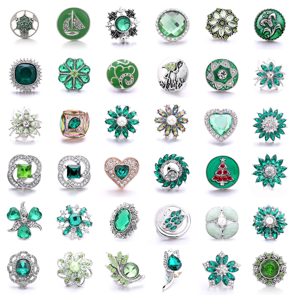 18mm Forest Green Snap Charm | Interchangeable Jewelry Charm
