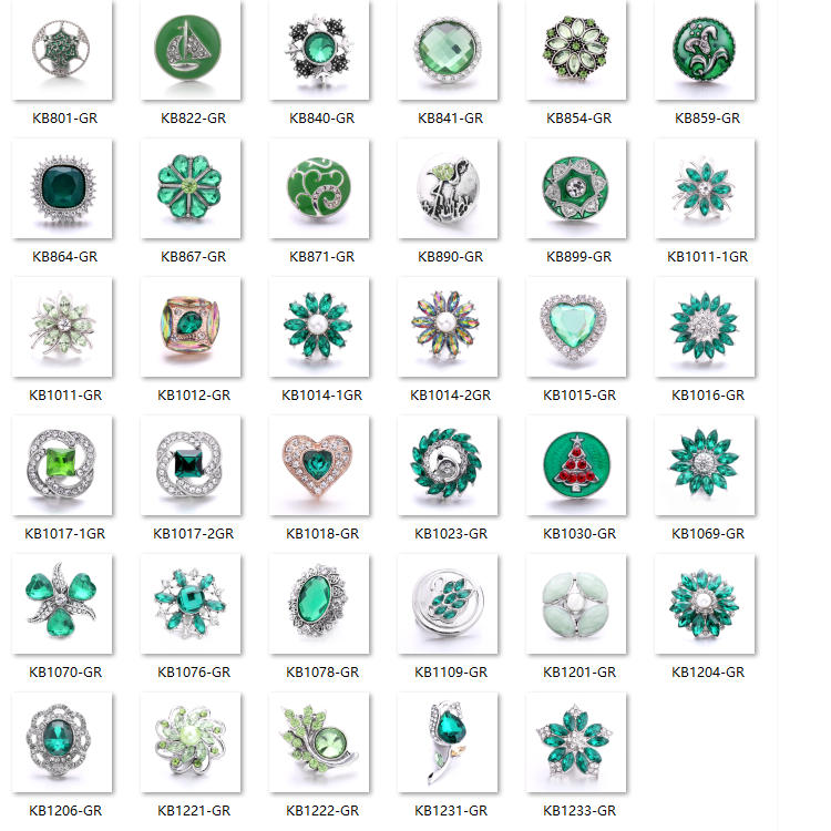18mm Forest Green Snap Charm | Interchangeable Jewelry Charm