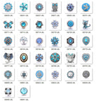 18mm Ocean Blue Rhinestone Snap Charm | Interchangeable Charm