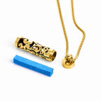 Gold Aromatherapy Necklace | Refillable Perfume Diffuser Pendant in 316L Stainless Steel