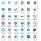 18mm Azure Blue Snap Charm | Interchangeable Crystal Charm