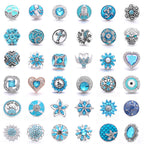 18mm Azure Blue Snap Charm | Interchangeable Crystal Charm