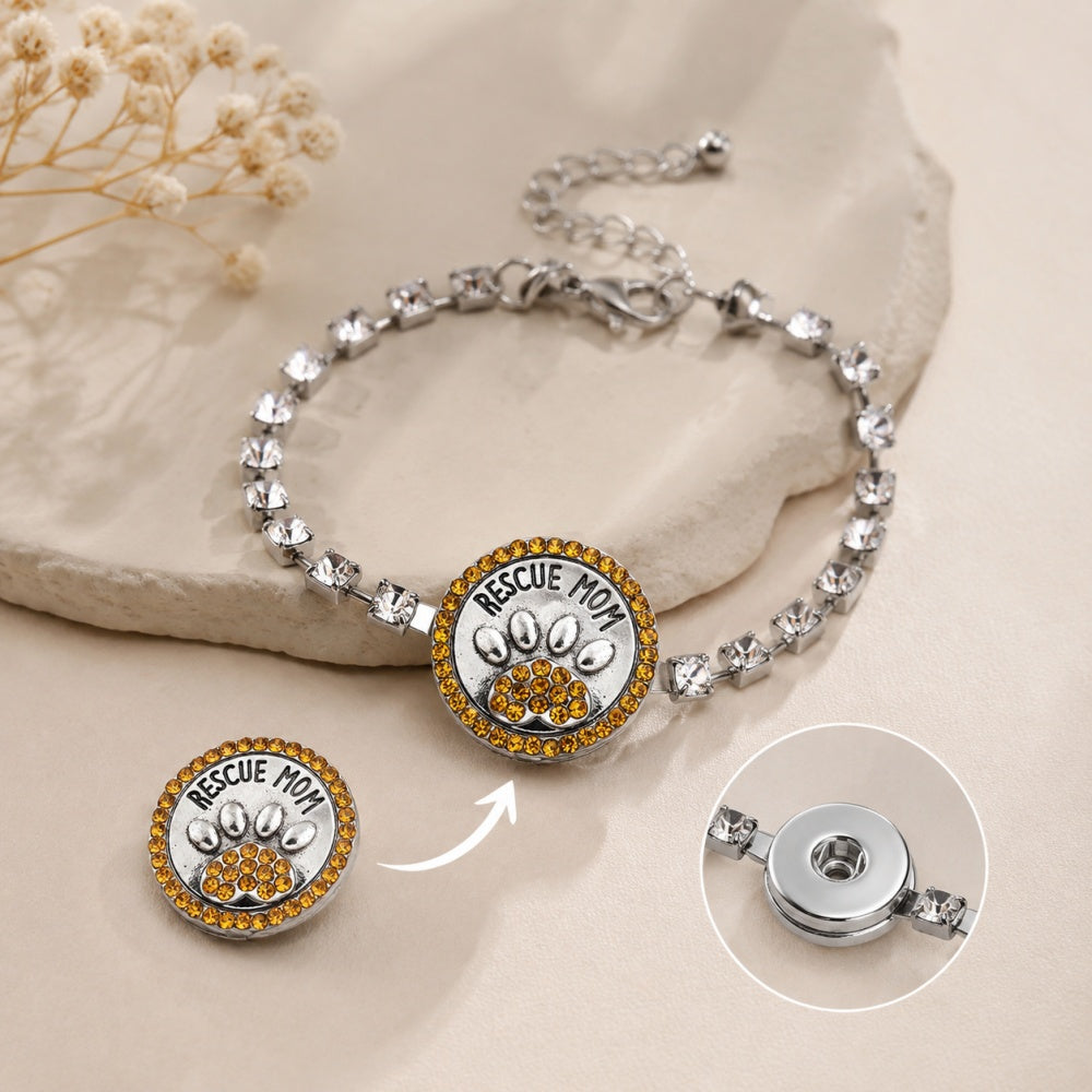 18mm Warm Amber Rhinestone Snap Charms | Mix & Match Charms for Bracelet & Necklace
