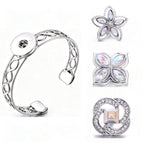 Sparkly Rhinestone Inlaid 18mm Snap Charms Zinc Alloy Charms
