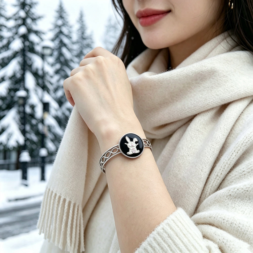 18mm Interchangeable Black & White Enamel Snap Charms for Snap Jewelry
