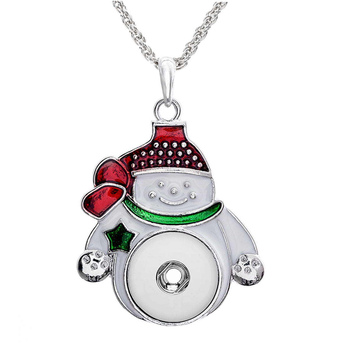 18mm Snap snowman Christmas Necklace | Your Little Christmas Story