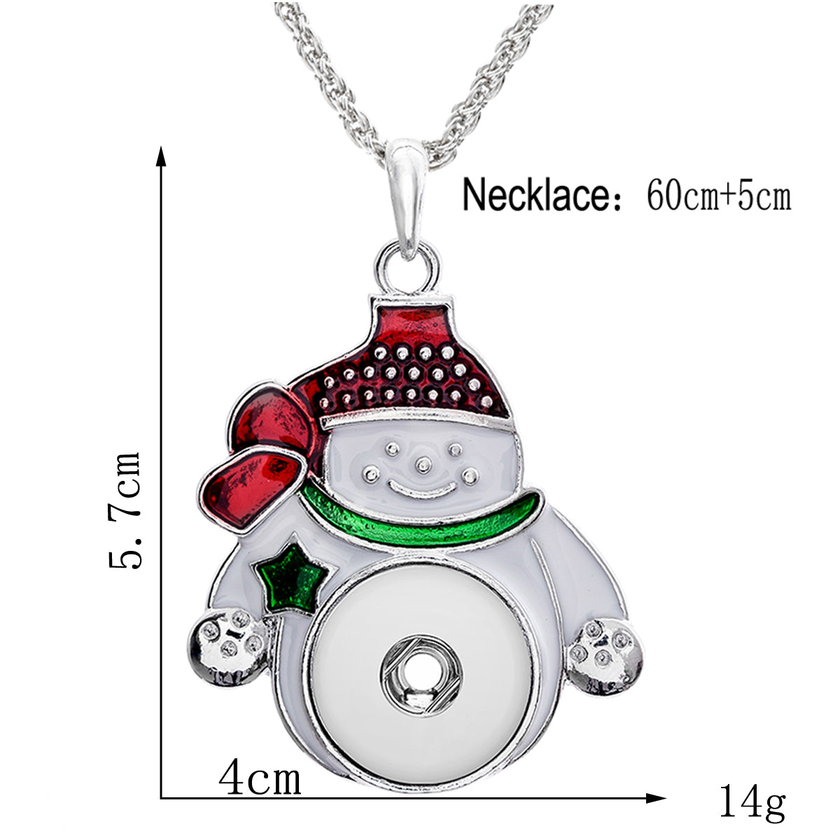 18mm Snap snowman Christmas Necklace | Your Little Christmas Story
