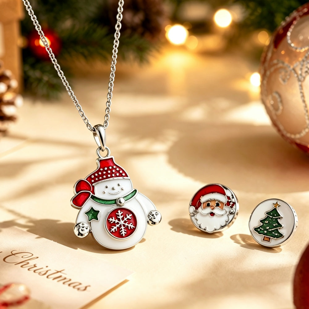 18mm Snap snowman Christmas Necklace | Your Little Christmas Story