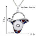 Retro Cowboy Hat Snap Charm | 18mm Enamel Pendant for DIY Jewelry