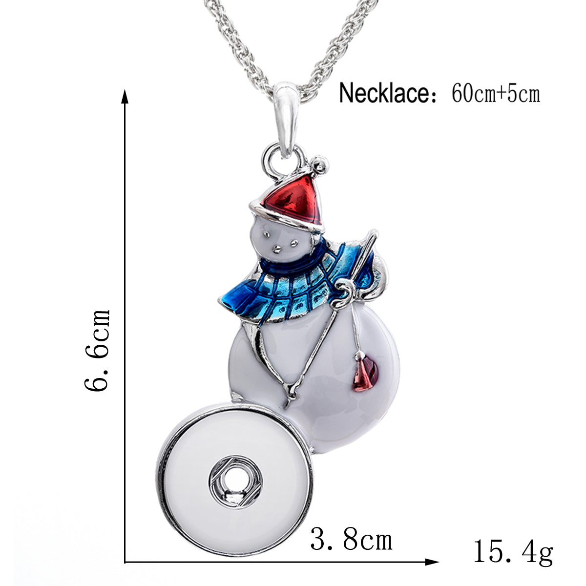 18mm Snap Charm Snowman Necklace | A Snowy Memory Full of Joy