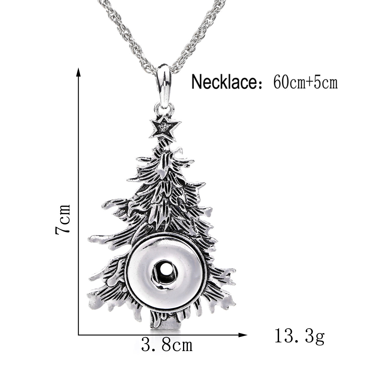 18mm Snap Charm Christmas Tree Necklace | A Little Tree of Holiday Wishes