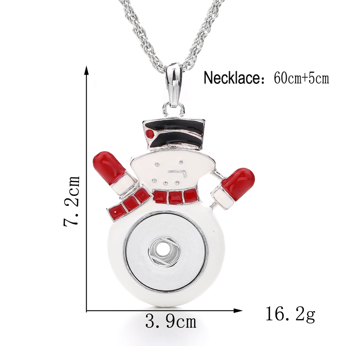 18mm Frosty Snowman Snap Charm Necklace | Winter Magic Interchangeable Jewelry