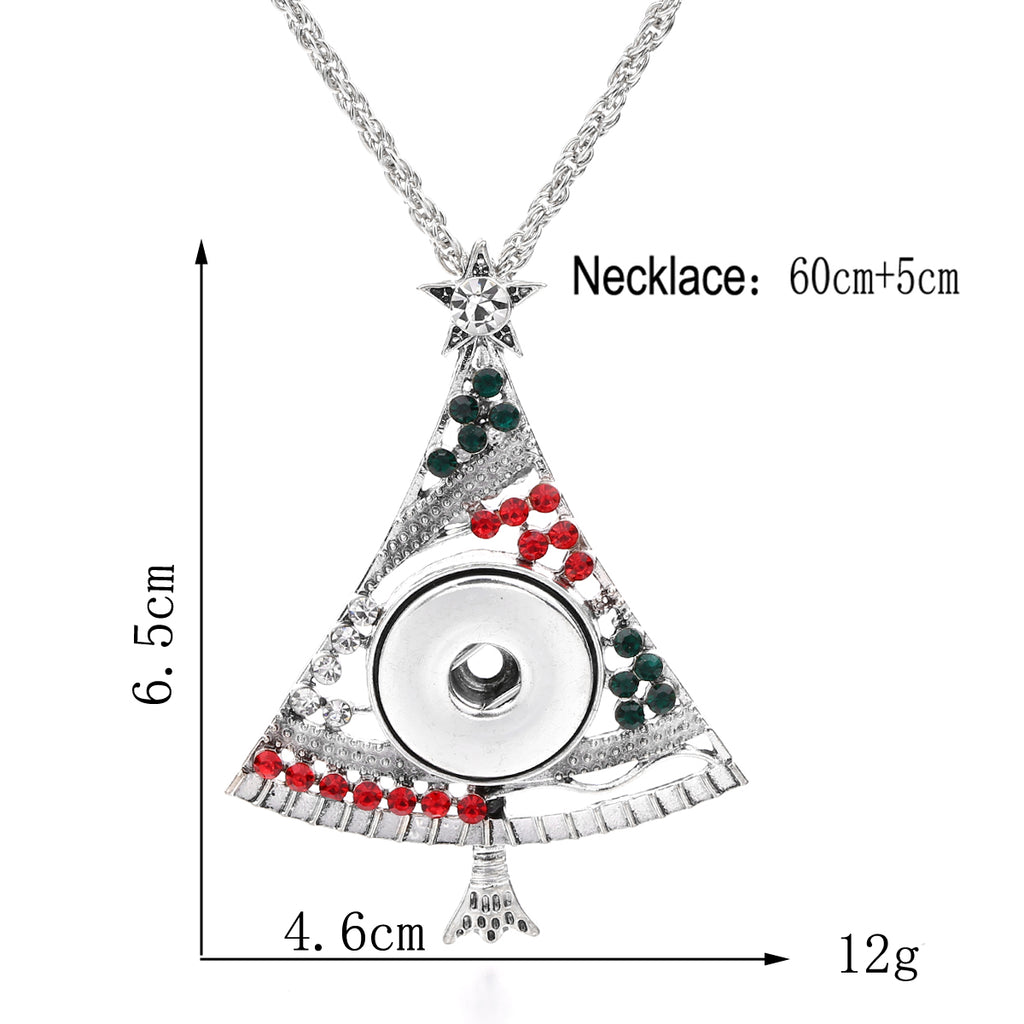 18mm Snap Charm Christmas Tree Necklace | A Sparkle of Holiday Magic