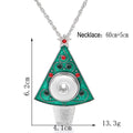 18mm Christmas Tree Snap Charm Necklace | Interchangeable Holiday Pendant Jewelry
