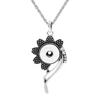 Sunflower Snap Charm | 18mm Crystal Flower Interchangeable Pendant