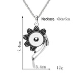 Sunflower Snap Charm | 18mm Crystal Flower Interchangeable Pendant