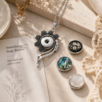 Sunflower Snap Charm | 18mm Crystal Flower Interchangeable Pendant
