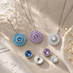 Rainbow Sunburst Snap Charm | 18mm Crystal Interchangeable Pendant