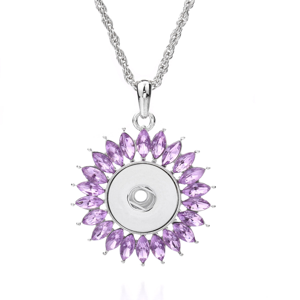 Rainbow Sunburst Snap Charm | 18mm Crystal Interchangeable Pendant